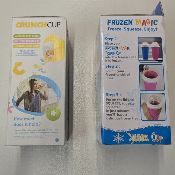 NIB Crunch Cup Cereal on the Go and NIB Frozen Magic Squeeze Cup - Picture 2 of 9
